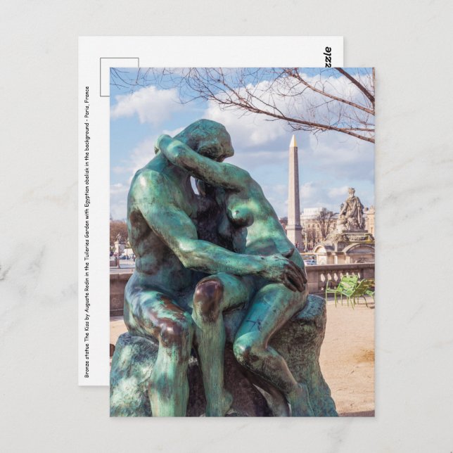 The Kiss by Auguste Rodin at the Tuileries, Paris Postcard (Front/Back)