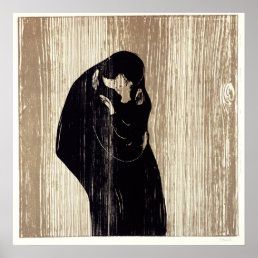 The kiss by Edvard Munch lithography, Poster