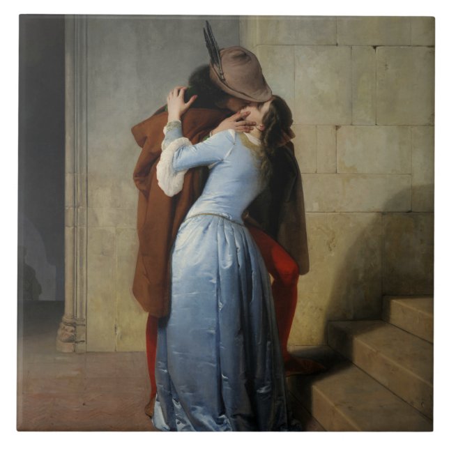 The Kiss (by Francesco Hayez) Ceramic Tile (Front)