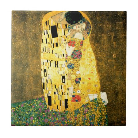 The Kiss By Gustav Klimt Art Nouveau Ceramic Tile