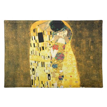 The Kiss By Gustav Klimt Art Nouveau Cloth Placemat by GalleryGreats at Zazzle