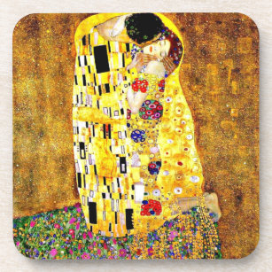 The Kiss by Gustav Klimt Beverage Coaster