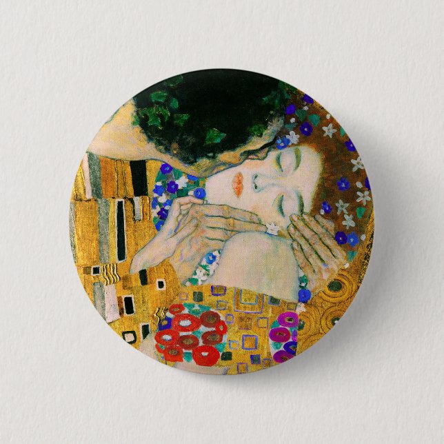 The Kiss by Gustav Klimt Button (Front)