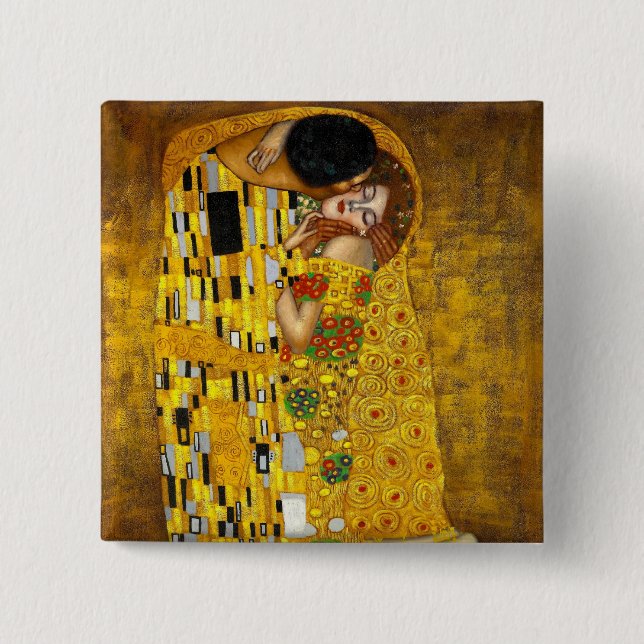 The Kiss By Gustav Klimt Button (Front)