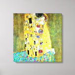 The Kiss by Gustav Klimt Canvas Print<br><div class="desc">The Kiss by Gustav Klimt canvas print.The Kiss (Lovers) was painted by the Austrian Symbolist painter Gustav Klimt between 1908 and 1909, the highpoint of his "Golden Period", when he painted a number of works in a similar gilded style. A perfect square, the canvas depicts a couple embracing, their bodies...</div>