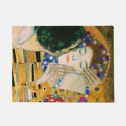 The Kiss by Gustav Klimt Doormat