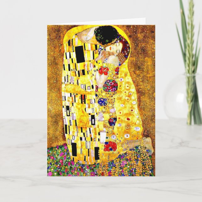The Kiss by Gustav Klimt, fine art Card (Front)