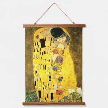 The Kiss By Gustav Klimt Fine Art Poster Print Hanging Tapestry by GalleryGreats at Zazzle