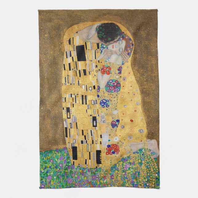 The Kiss by Gustav Klimt Kitchen Towel (Vertical)