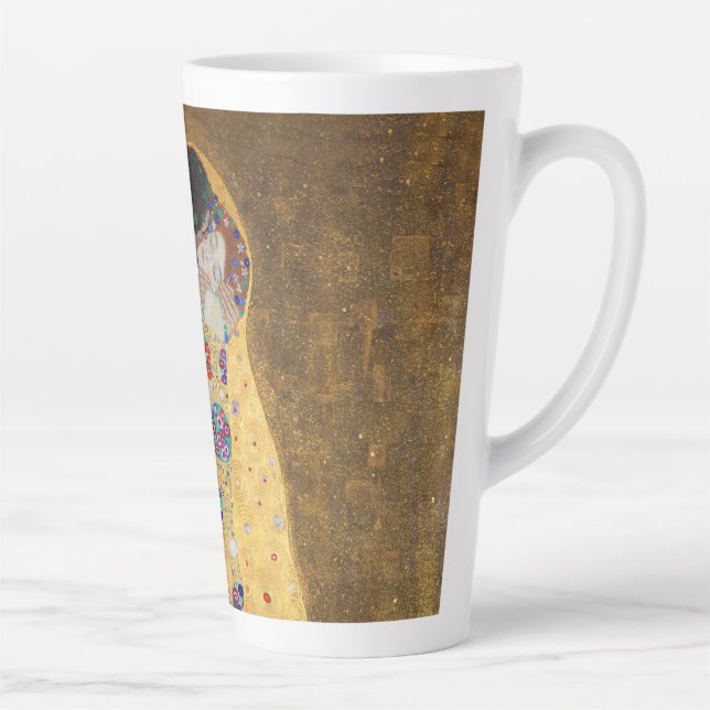 The Kiss by Gustav Klimt Latte Mug (Right)