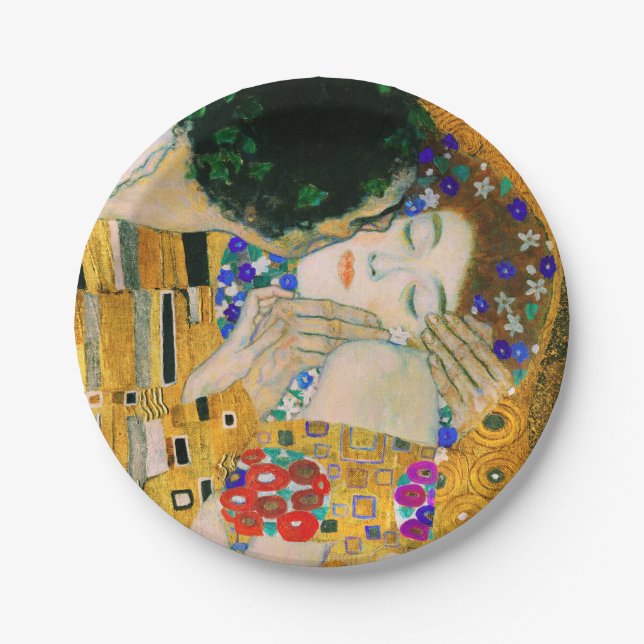 The Kiss by Gustav Klimt Paper Plates (Front)