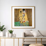 The Kiss by Gustav Klimt Photo Print<br><div class="desc">The Kiss by Gustav Klimt The Kiss is an oil-on-canvas painting with added gold leaf, silver and platinum. by the Austrian Symbolist painter Gustav Klimt. It was painted at some point in 1907 and 1908, during the height of what scholars call his "Golden Period". Featuring shimmering gold tones, stylized forms,...</div>
