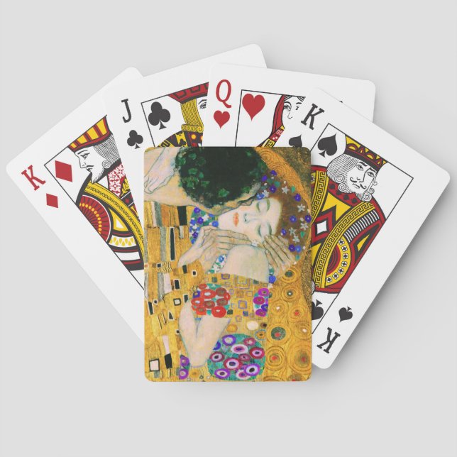 The Kiss by Gustav Klimt Poker Cards (Back)
