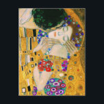 The Kiss by Gustav Klimt Postcard<br><div class="desc">The Kiss by Gustav Klimt Gustav Klimt painted the Kiss in 1907. It depicts a couple surrounded by a gold blanket and ornaments sharing a moment of shear passion - the perfect kiss. Gustav Klimt (1862-1918) is one of the most innovative and controversial artists of the early twentieth century. Influenced...</div>