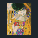 The Kiss by Gustav Klimt Postcard<br><div class="desc">The Kiss by Gustav Klimt Gustav Klimt painted the Kiss in 1907. It depicts a couple surrounded by a gold blanket and ornaments sharing a moment of shear passion - the perfect kiss. Gustav Klimt (1862-1918) is one of the most innovative and controversial artists of the early twentieth century. Influenced...</div>