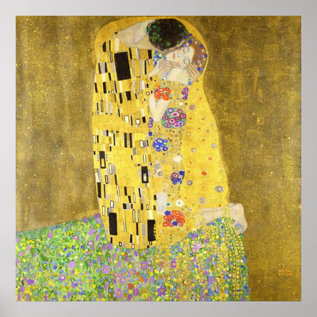 The Kiss by Gustav Klimt Poster (Front)