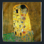 The Kiss by Gustav Klimt Scarf Bandana<br><div class="desc">This is The Kiss painted by Gustav Klimt in 1907 on a ladies scarf. It is the most famous Art Nouveau painting in history</div>