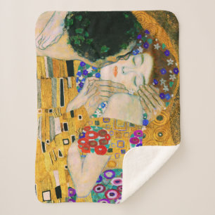 The Kiss by Gustav Klimt Sherpa Blanket