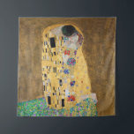 The Kiss by Gustav Klimt Tapestry<br><div class="desc">The Kiss by Gustav Klimt The Kiss is an oil-on-canvas painting with added gold leaf, silver and platinum. by the Austrian Symbolist painter Gustav Klimt. It was painted at some point in 1907 and 1908, during the height of what scholars call his "Golden Period". Featuring shimmering gold tones, stylized forms,...</div>
