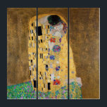 The Kiss by Gustav Klimt Triptych<br><div class="desc">The Kiss by Gustav Klimt The Kiss is an oil-on-canvas painting with added gold leaf, silver and platinum. by the Austrian Symbolist painter Gustav Klimt. It was painted at some point in 1907 and 1908, during the height of what scholars call his "Golden Period". Featuring shimmering gold tones, stylized forms,...</div>