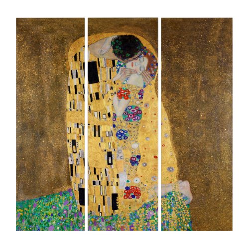 The Kiss by Gustav Klimt Triptych