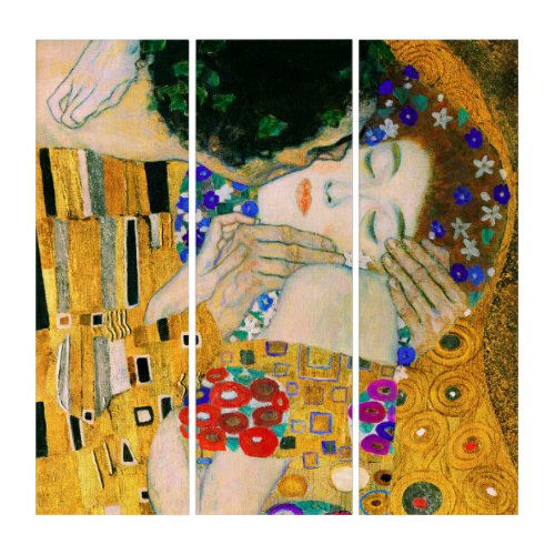 The Kiss by Gustav Klimt Triptych