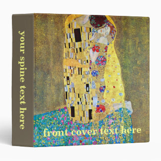 The Kiss by Gustav Klimt, Vintage Art Nouveau 3 Ring Binder
