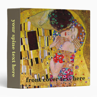 The Kiss by Gustav Klimt, Vintage Art Nouveau 3 Ring Binder