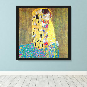 The Kiss by Gustav Klimt, Vintage Art Nouveau Canvas Print