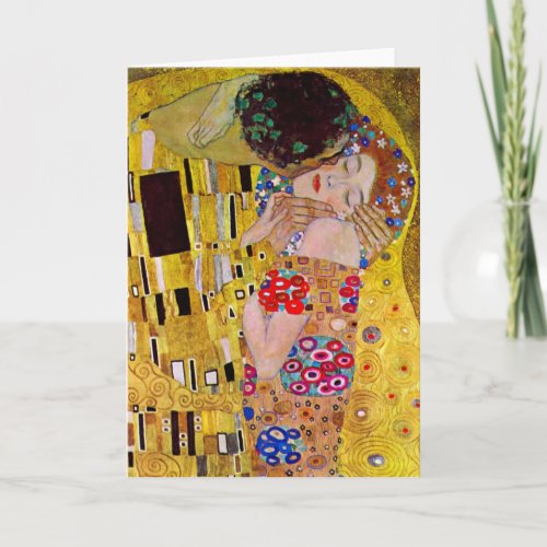 The Kiss by Gustav Klimt Vintage Art Nouveau Card