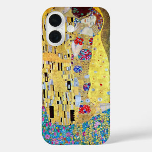 The Kiss by Gustav Klimt, Vintage Art Nouveau iPhone 16 Case