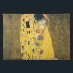 The Kiss by Gustav Klimt, Vintage Art Nouveau Cloth Placemat<br><div class="desc">The Kiss (Der Kuss) (1907/08) by Gustav Klimt is probably his most famous work. Klimt began work on it in 1907 and it is the highpoint of his so-called 'Golden Period'. The Kiss is a vintage Victorian Era Symbolism fine art love and romance painting featuring a romantic couple in various...</div>