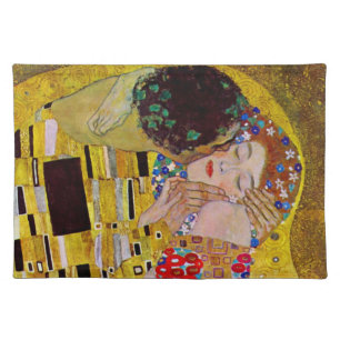The Kiss by Gustav Klimt, Vintage Art Nouveau Cloth Placemat