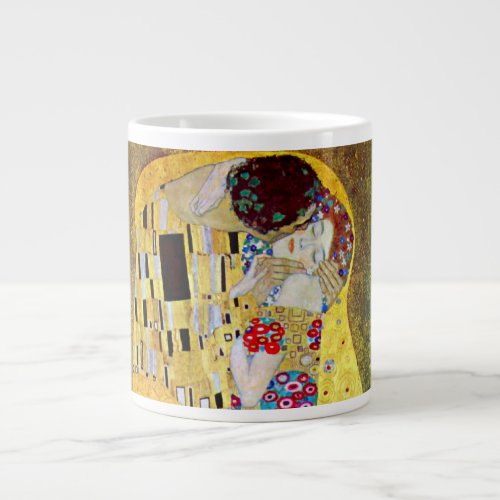 The Kiss by Gustav Klimt Vintage Art Nouveau Giant Coffee Mug