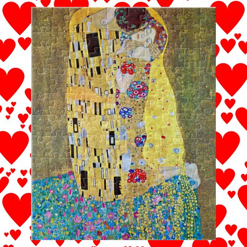 The Kiss by Gustav Klimt Vintage Art Nouveau Jigsaw Puzzle