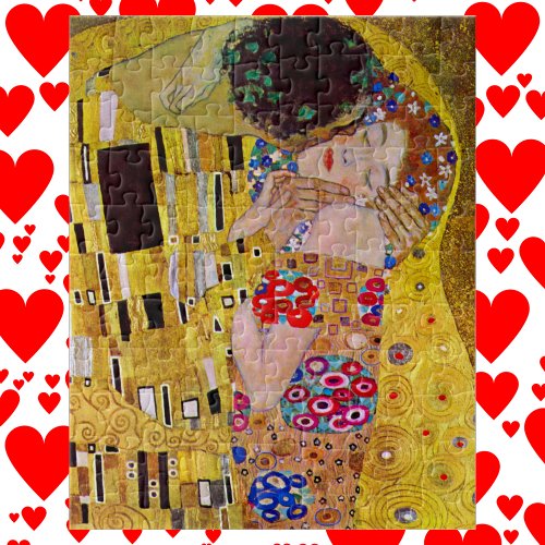 The Kiss by Gustav Klimt Vintage Art Nouveau Jigsaw Puzzle