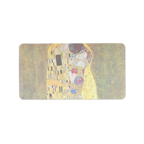 The Kiss by Gustav Klimt Vintage Art Nouveau Label