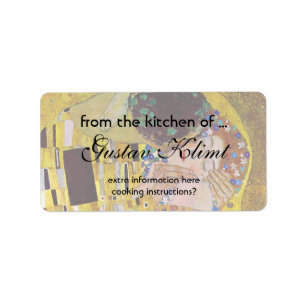 The Kiss by Gustav Klimt, Vintage Art Nouveau Label