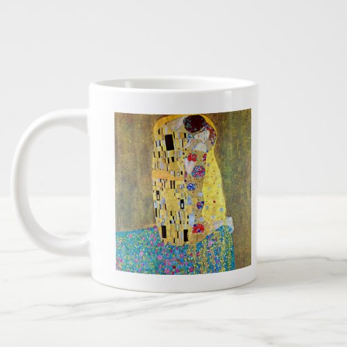 The Kiss by Gustav Klimt Vintage Art Nouveau Large Coffee Mug