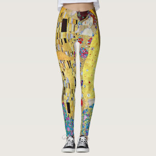 The Kiss by Gustav Klimt, Vintage Art Nouveau Leggings