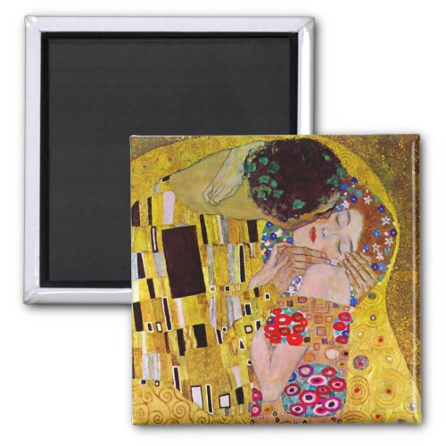 The Kiss by Gustav Klimt Vintage Art Nouveau Magnet