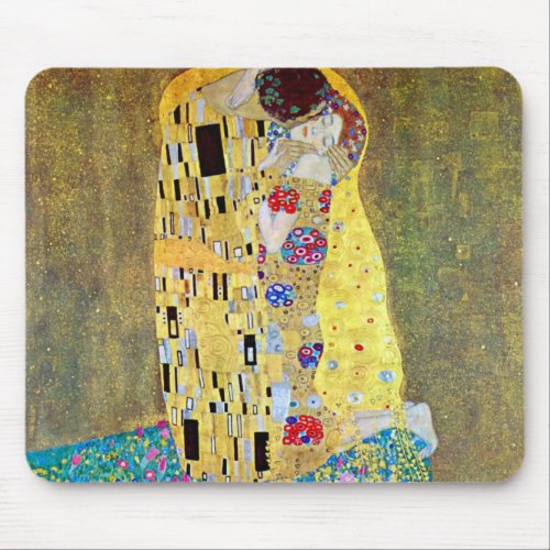 The Kiss by Gustav Klimt Vintage Art Nouveau Mouse Pad