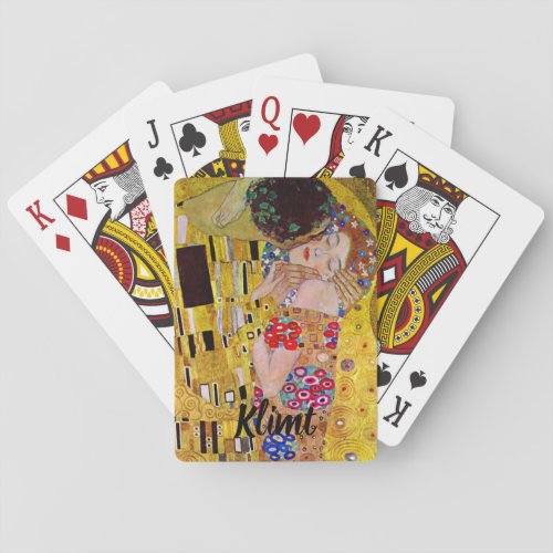 The Kiss by Gustav Klimt Vintage Art Nouveau Playing Cards