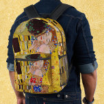 The Kiss by Gustav Klimt, Vintage Art Nouveau Printed Backpack