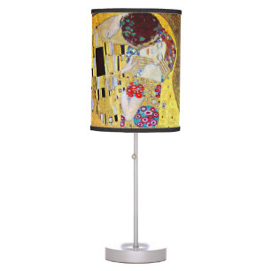 The Kiss by Gustav Klimt, Vintage Art Nouveau Table Lamp