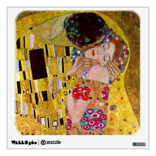 The Kiss by Gustav Klimt, Vintage Art Nouveau Wall Sticker