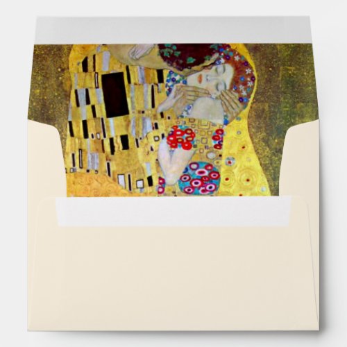 The Kiss by Gustav Klimt Vintage Art Wedding Envelope