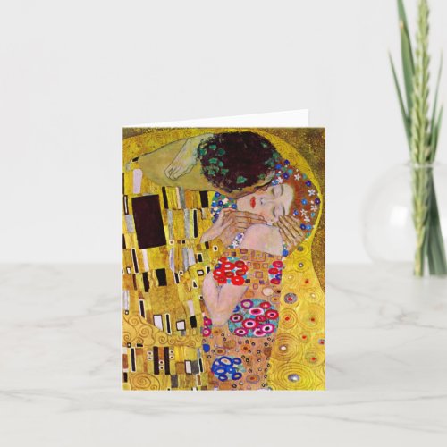 The Kiss by Gustav Klimt Vintage Art Wedding Thank You Card