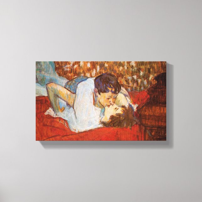 The Kiss by Henri de Toulouse-Lautrec on Canvas~ Canvas Print (Front)