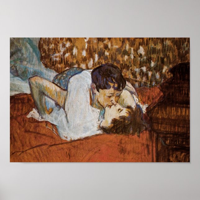 The Kiss - by Henri de Toulouse-Lautrec Poster (Front)